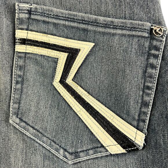 Rock & Republic Jeans Women Size 28 Blue Whiskered Stone Wash Y2K  Bootcut Denim - Picture 11 of 15